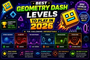 Best Geometry Dash levels to play in 2026 featuring popular levels and different difficulty levels